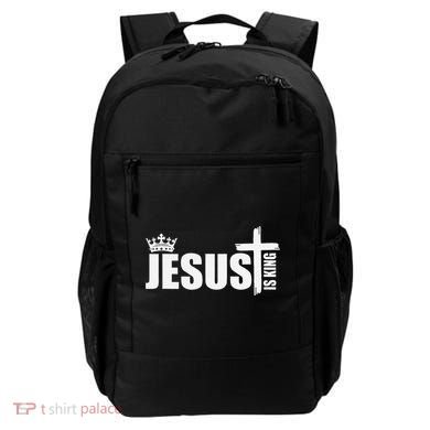 Jesus Is King Simple Crown Logo Backpack