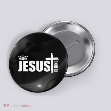 Jesus Is King Simple Crown Logo Button