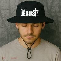 Jesus Is King Simple Crown Logo Bucket Hat thumb 2