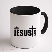 Jesus Is King Simple Crown Logo Coffee Mug thumb 1