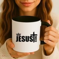 Jesus Is King Simple Crown Logo Coffee Mug thumb 3