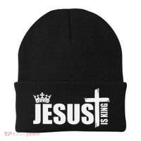 Jesus Is King Simple Crown Logo Beanie thumb 0