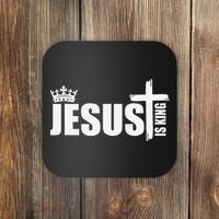 Jesus Is King Simple Crown Logo Coaster thumb 0