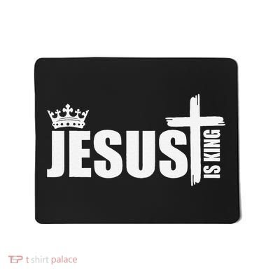Jesus Is King Simple Crown Logo Mousepad