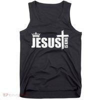 Jesus Is King Simple Crown Logo Tank Top thumb 0