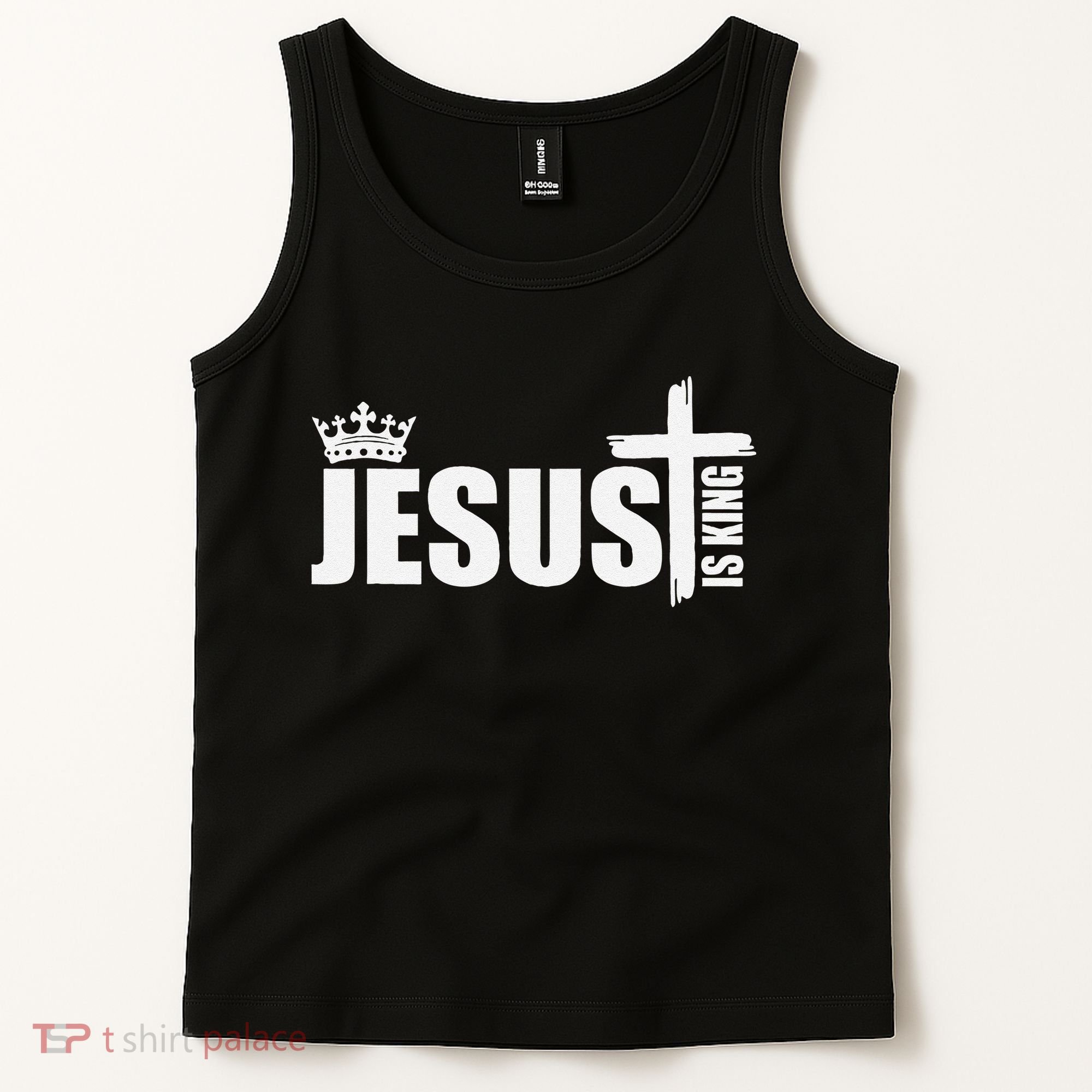 Jesus Is King Simple Crown Logo Tank Top