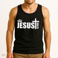 Jesus Is King Simple Crown Logo Tank Top thumb 3