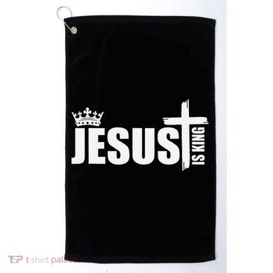 Jesus Is King Simple Crown Logo Golf Towel