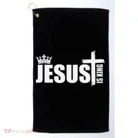 Jesus Is King Simple Crown Logo Golf Towel thumb 0