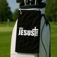 Jesus Is King Simple Crown Logo Golf Towel thumb 2