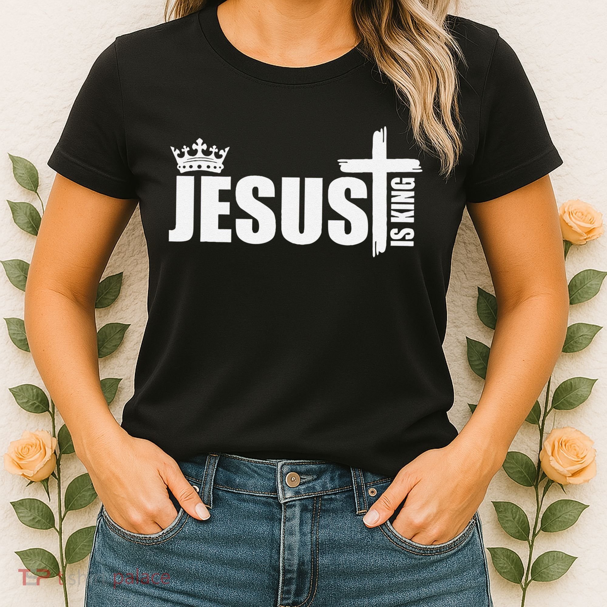 Jesus Is King Simple Crown Logo Women's T-Shirt