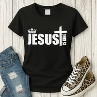 Jesus Is King Simple Crown Logo Women's T-Shirt thumb 3