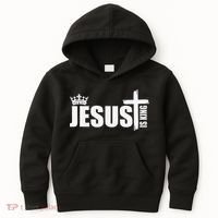 Jesus Is King Simple Crown Logo Kids Hoodie thumb 0