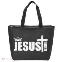 Jesus Is King Simple Crown Logo Tote Bag thumb 0