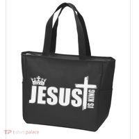 Jesus Is King Simple Crown Logo Tote Bag thumb 3
