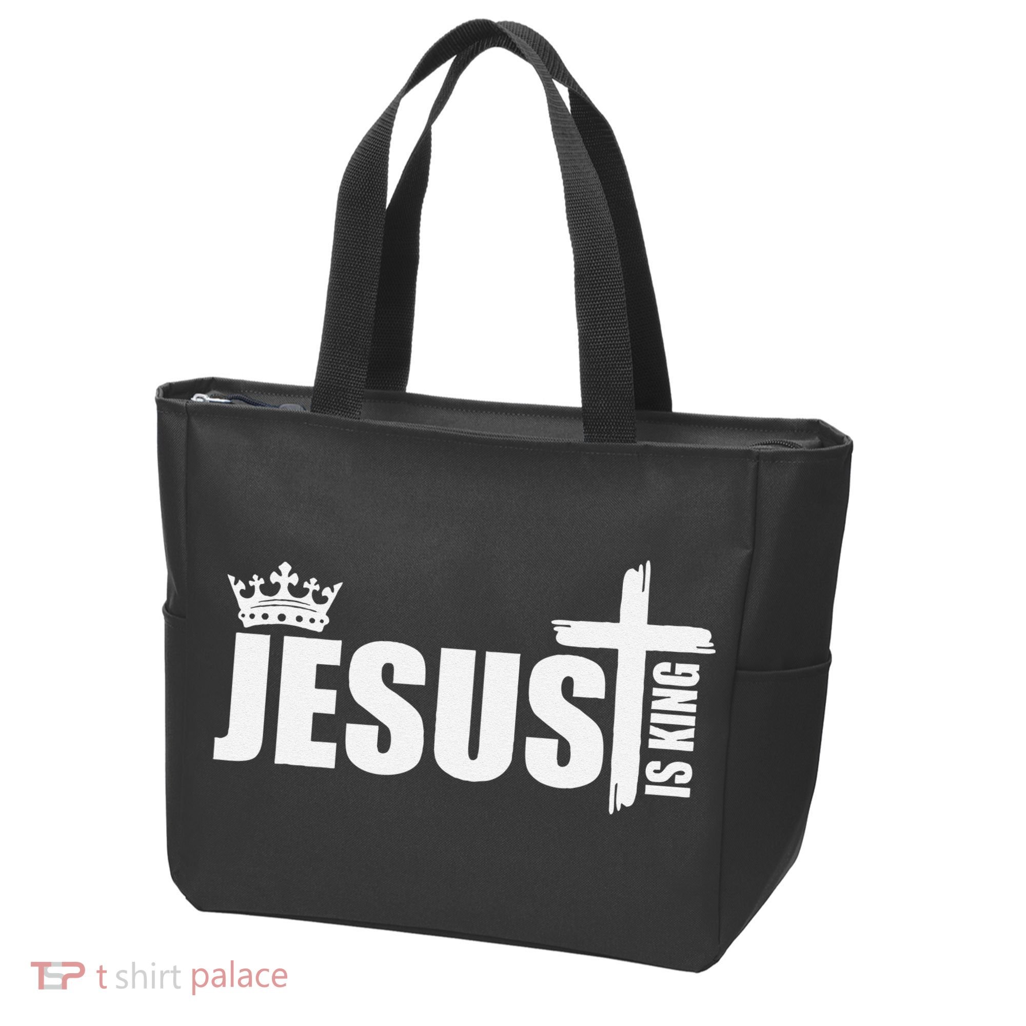 Jesus Is King Simple Crown Logo Tote Bag