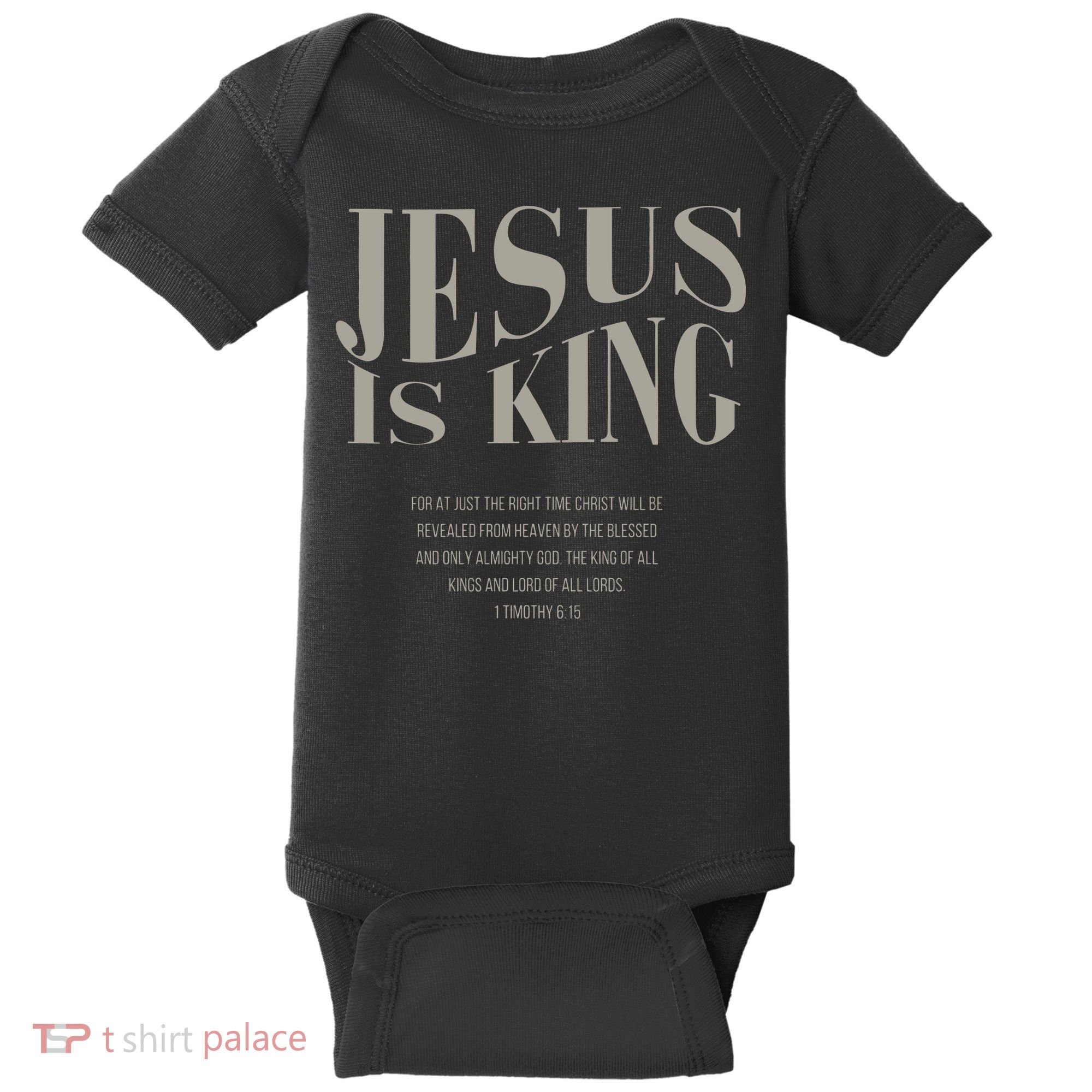 Jesus Is King Christian Baby Bodysuit