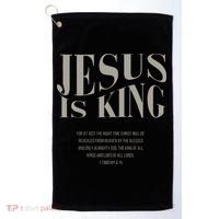 Jesus Is King Christian Golf Towel thumb 0