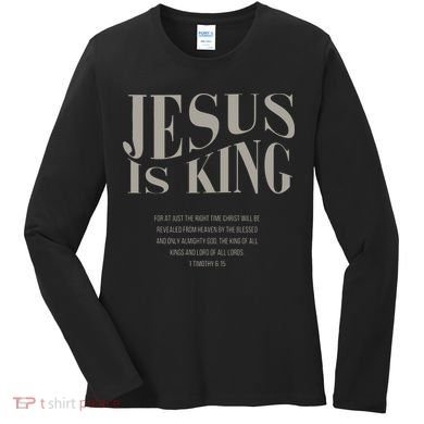 Jesus Is King Christian Women's Long Sleeve Shirt