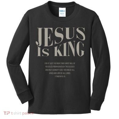 Jesus Is King Christian Kids Long Sleeve Shirt
