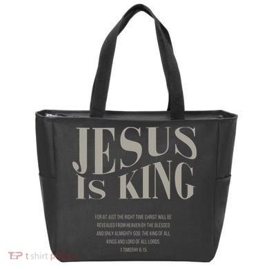 Jesus Is King Christian Tote Bag