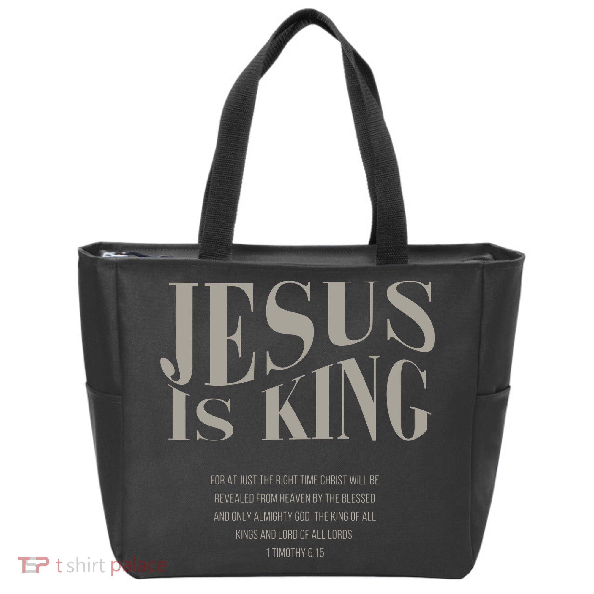 Jesus Is King Christian Tote Bag