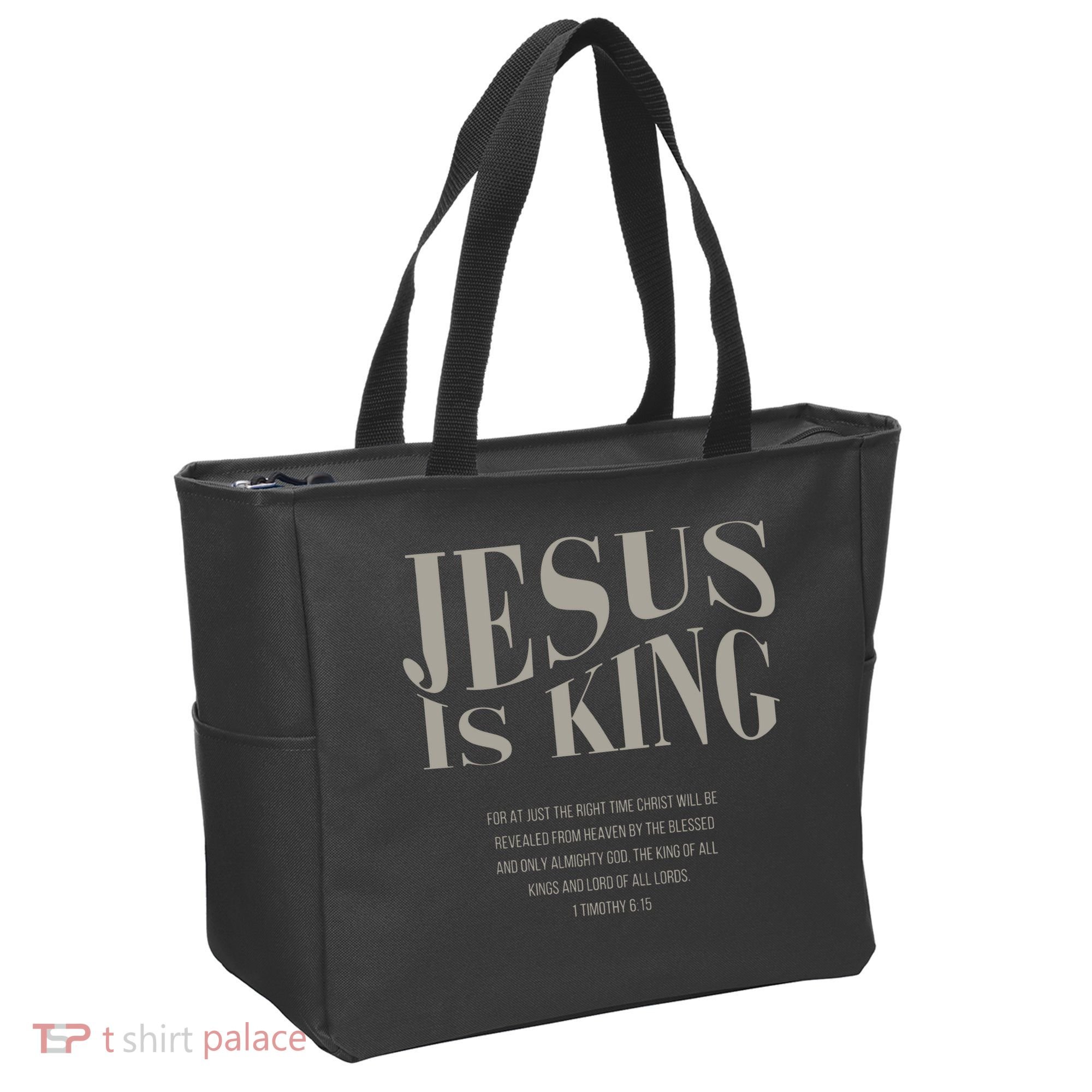Jesus Is King Christian Tote Bag