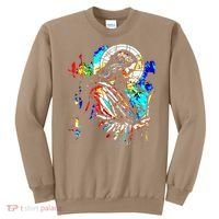 Jesus is King Stained Glass Art Portrait Silhouette Rev 1 8 Sweatshirt thumb 0