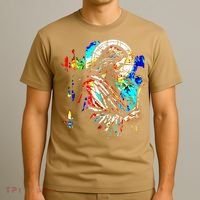 Jesus is King Stained Glass Art Portrait Silhouette Rev 1 8 T-Shirt thumb 3