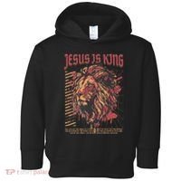 Jesus Is King Christian Lion Bible Scripture Faith Quote Toddler Hoodie thumb 0