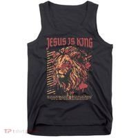 Jesus Is King Christian Lion Bible Scripture Faith Quote Tank Top thumb 0