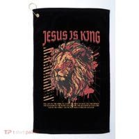 Jesus Is King Christian Lion Bible Scripture Faith Quote Golf Towel thumb 0