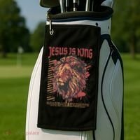Jesus Is King Christian Lion Bible Scripture Faith Quote Golf Towel thumb 2