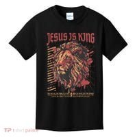 Jesus Is King Christian Lion Bible Scripture Faith Quote Kids T-Shirt thumb 0