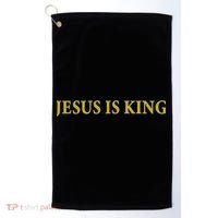 Jesus Is King Christian Golf Towel thumb 0