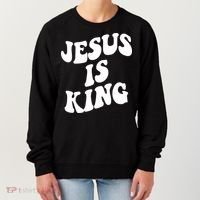 Jesus Is King Groovy Retro Christianity Women's Sweatshirt thumb 0