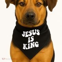 Jesus Is King Groovy Retro Christianity USA-Made Doggie Bandana thumb 1