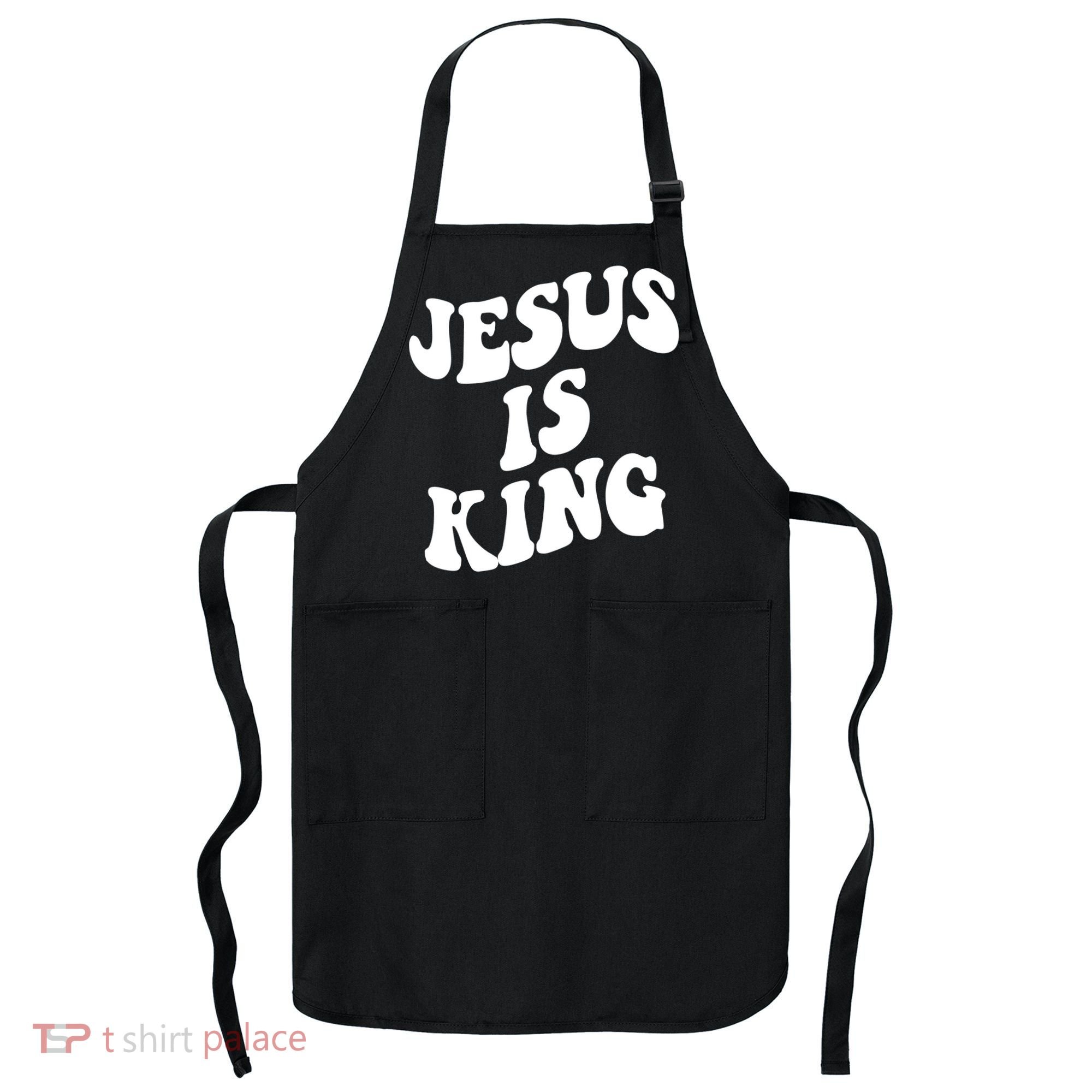 Jesus Is King Groovy Retro Christianity Apron