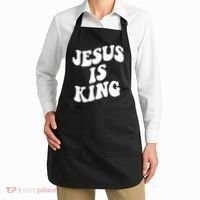 Jesus Is King Groovy Retro Christianity Apron thumb 2