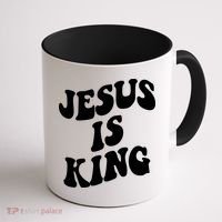Jesus Is King Groovy Retro Christianity Coffee Mug thumb 1