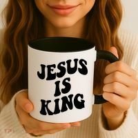 Jesus Is King Groovy Retro Christianity Coffee Mug thumb 3