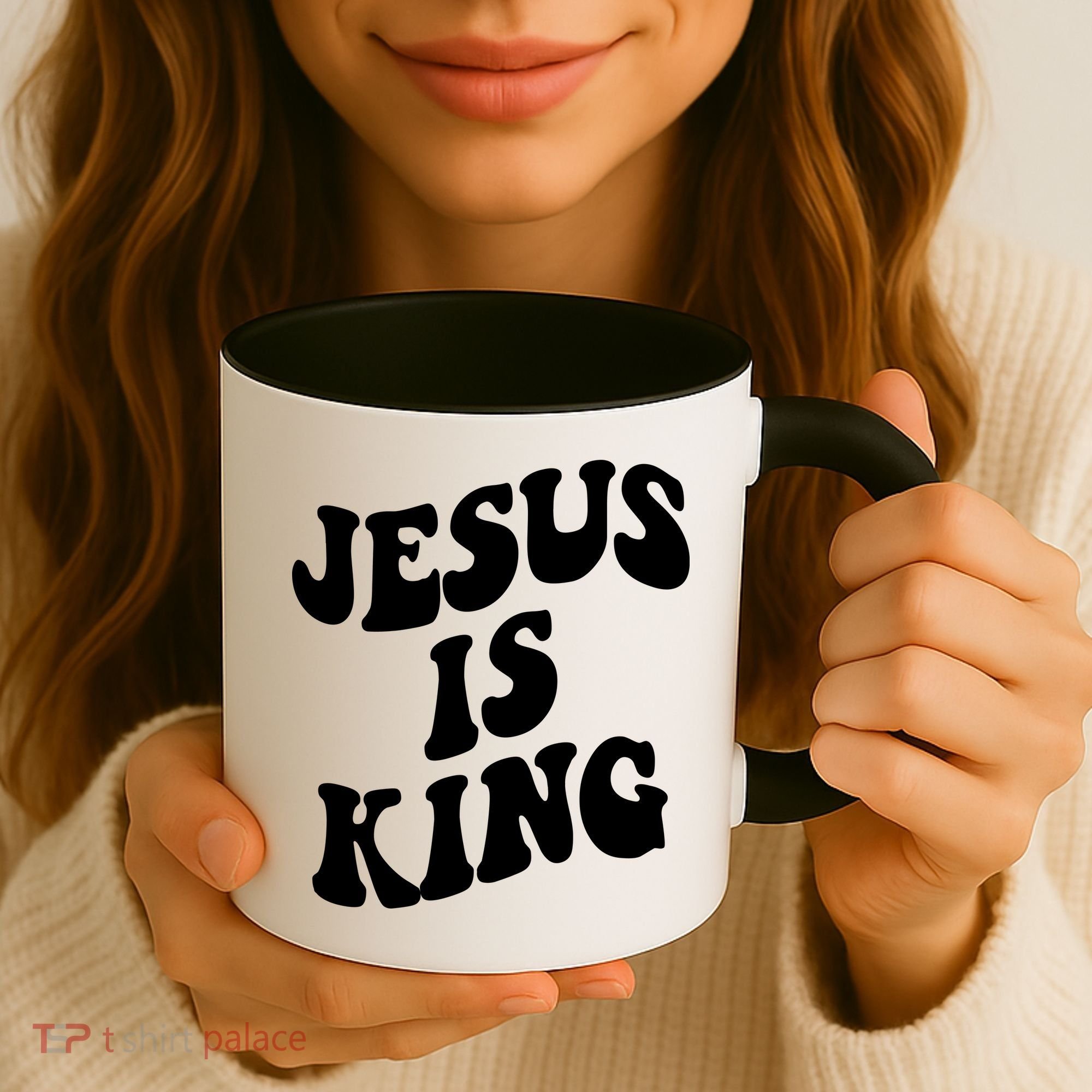 Jesus Is King Groovy Retro Christianity Coffee Mug