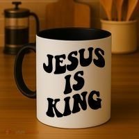 Jesus Is King Groovy Retro Christianity Coffee Mug thumb 4