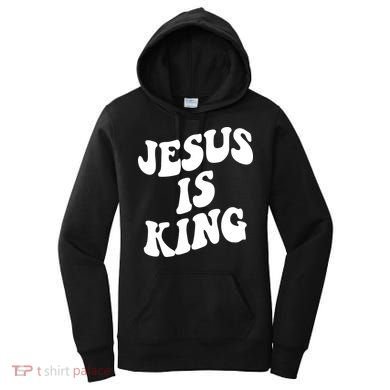 Jesus Is King Groovy Retro Christianity Women's Hoodie
