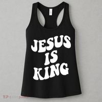 Jesus Is King Groovy Retro Christianity Women's Tank Top thumb 3