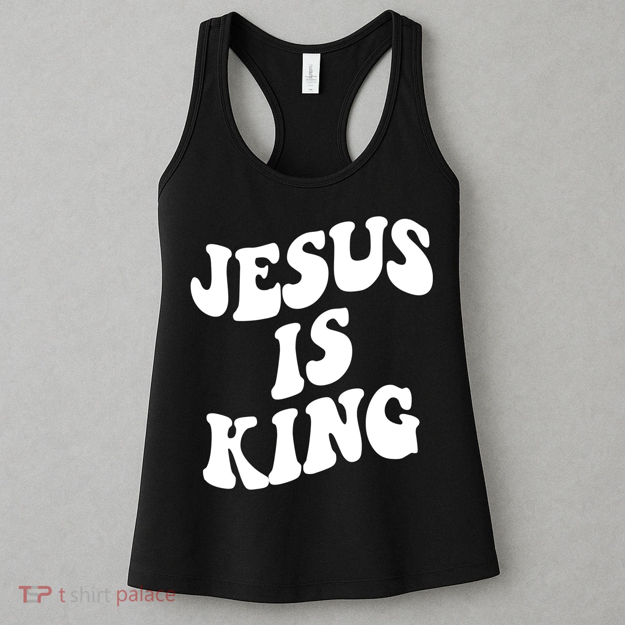 Jesus Is King Groovy Retro Christianity Women's Tank Top