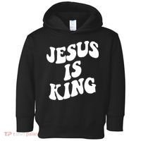 Jesus Is King Groovy Retro Christianity Toddler Hoodie thumb 0