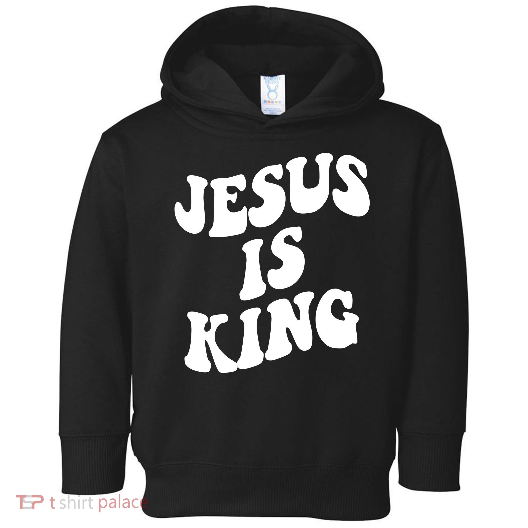 Jesus Is King Groovy Retro Christianity Toddler Hoodie
