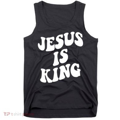 Jesus Is King Groovy Retro Christianity Tank Top