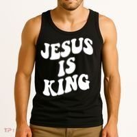 Jesus Is King Groovy Retro Christianity Tank Top thumb 3